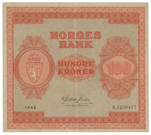 100 kroner 1946. B1239457