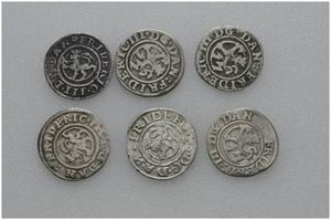 Lot 6 stk. 2 skilling 1649, 1650, 1651, 1663, 1664 og 1669