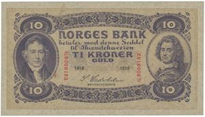 10 kroner 1919. G.9009153.