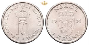 Norway. 1 krone 1951