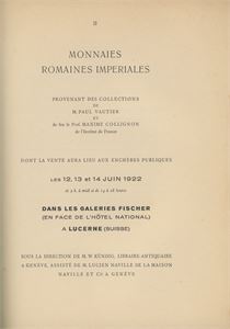 Naville/Ars Classica II. Collection Vautier-Collignon. Luzern 1922