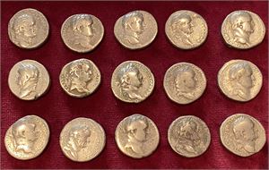 # 16: Lot of 15 tetradrachms of Vespasian from Antioch.