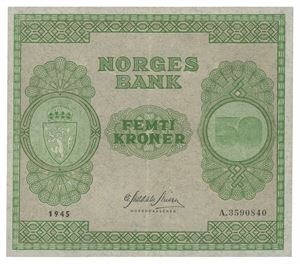 Norway. 50 kroner 1945. A3590840