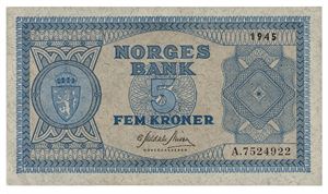 5 kroner 1945. A7524922
