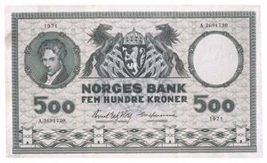 500 kroner 1971. A3691730