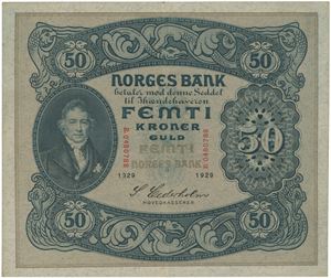 50 kroner 1929. B.0480788.