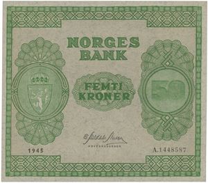 50 kroner 1945. A.1448587.