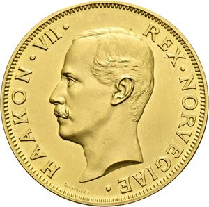 Haakon VII.Kongens gullmedalje. Gull (32 g. 900/1000). 40 mm