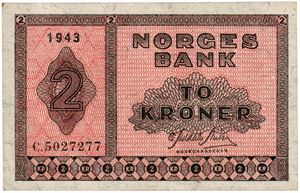 2 kroner 1943. C5027277