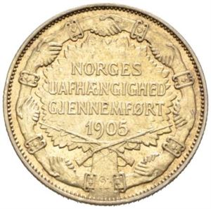 2 kroner 1907, med geværer.