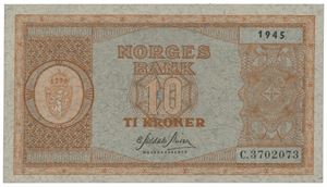 10 kroner 1945. C.3702073.