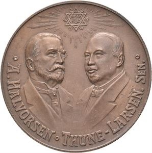 Halvorsen - Thune Larsen 50 år 1917. Throndsen. Bronse. 60 mm