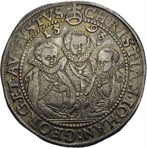 Christian II, Johann Georg I & August, taler 1593, Dresden