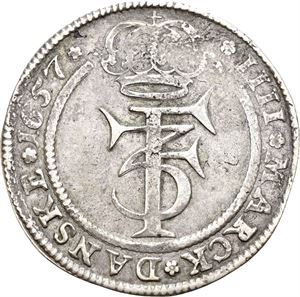 FREDERIK III 1648-1670 4 mark 1657. S.29
