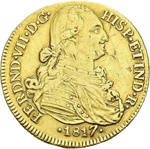 Ferdinand VII, 8 escudos 1817. NR. Riper/scratches