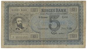 5 kroner 1899. D.9933482. Signert Quale.