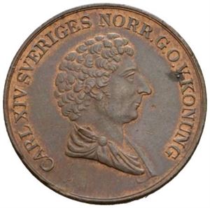 Karl XIV Johan, 1 skilling banco 1837.