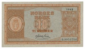 10 kroner 1945. B.9953754