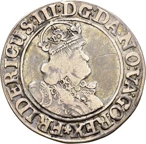 FREDERIK III 1648-1670 1/4 speciedaler 1650. R. Små riper på advers/minor scratches on obverse. S.22