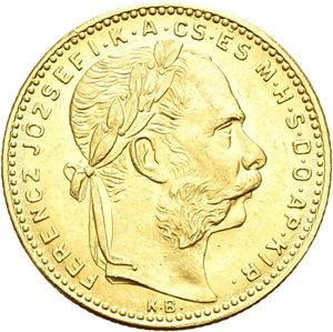Franz Josef, 20 francs/8 forint 1892