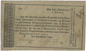 Samfund af Christiansands indvaanere. 1/2 speciedaler 1817.