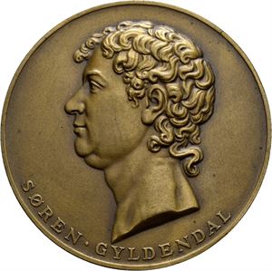 Gyldendalske Boghandel 1770-1920. Bronse. 49 mm