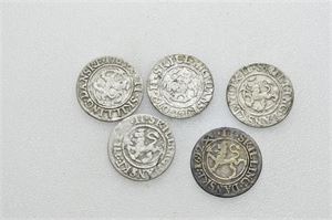 Lot 5 stk. 2 skilling 1692, 1705, 1709 (2) og 1712