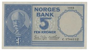 5 kroner 1955. C3706112