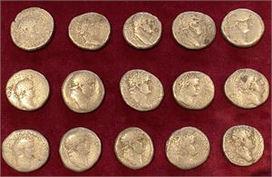 # 12: Lot of 15 tetradrachms of Vespasian (1) and Titus (14) from Antioch.