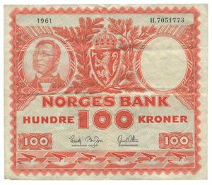 100 kroner 1961. H