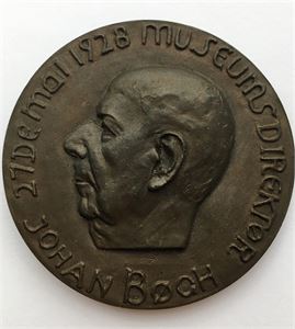 Johan Bøgh 1928. Norske Museers Landsforbund/Skandinavisk Museumsforbund. Bronse. 60 mm