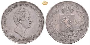 Oscar I (1844 - 1859) 1 speciedaler 1855