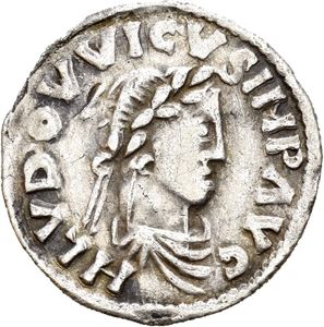 Ludvig I, den fromme 814-840, denier, Dorestad (1,69 g)