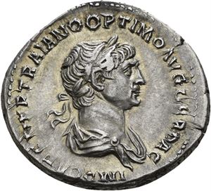 TRAJAN 98-117, denarius, Roma 114-116 e.Kr. R: Trajan søylen