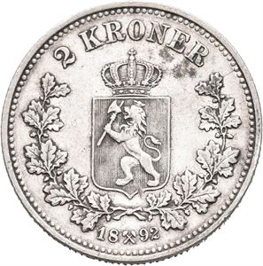 Norge, Oscar II, 2 kroner 1892