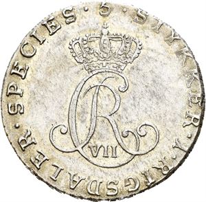 Christian VII 1766-1808. 1/5 speciedaler 1796. S.9