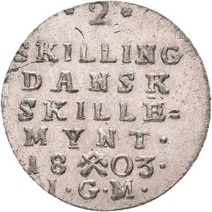 Christian VII, 2 skilling 1803