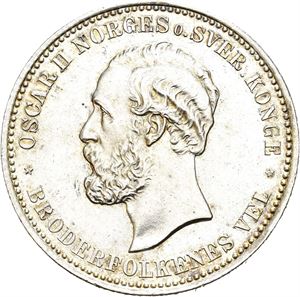 OSCAR II 1872-1905, KONGSBERG, 2 kroner 1890