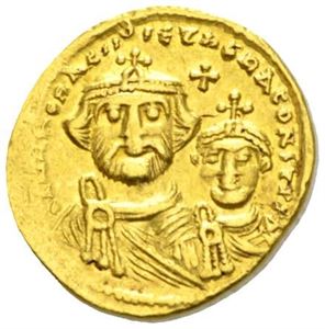 HERACLIUS 610-641, solidus (4,42 g). Kors på tre trinn.