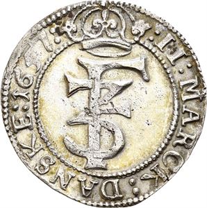 FREDERIK III 1648-1670, CHRISTIANIA, 2 mark 1657. S.37