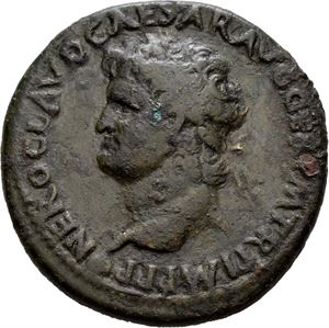 Nero 54-68, Æ sestertius, Roma 65 e.Kr. R: Annona stående mot høyre og Ceres sittende mot venstre