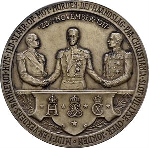 Trekongemøtet i Christiania 1917. Sølv. 40 mm