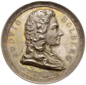 Ludvig Holberg 1684-1884. Sølv. 50 mm.