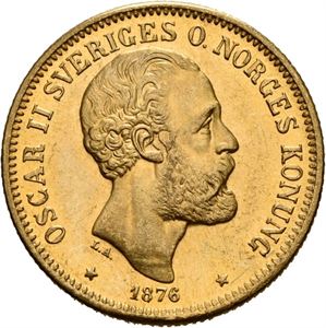 OSKAR II 1872-1907. 20 kronor 1876