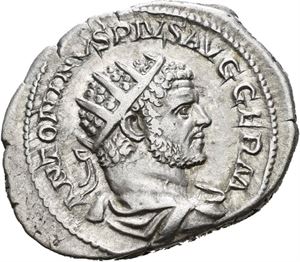 Caracalla 198-217, antoninian, Roma 216 e.Kr. R: Sol stående