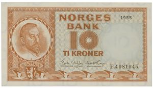 10 kroner 1955. E.4981045