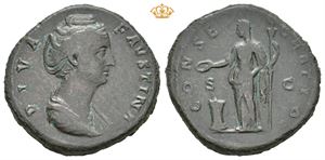 Diva Faustina Senior, died AD 141. Æ sestertius (27,53 g)