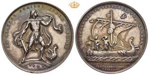Frederik VII. Medalje preget til minne om de frivillige fra broderlandene. Sølv
