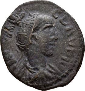 Pisidia, Antiokia, Claudius II Gothicus 268-270, Æ25. R: Legionørn mellom to fan