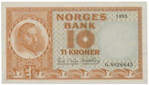 10 kroner 1955. G.8026645